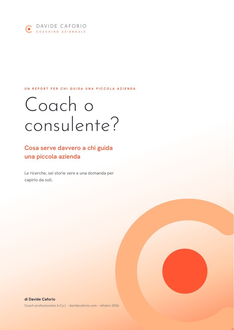 Copertina del report Coach o consulente di Davide Caforio